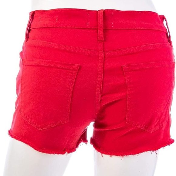 NWT! Frame Le Cutoff Denim Shorts Red/31 - Picture 4 of 7